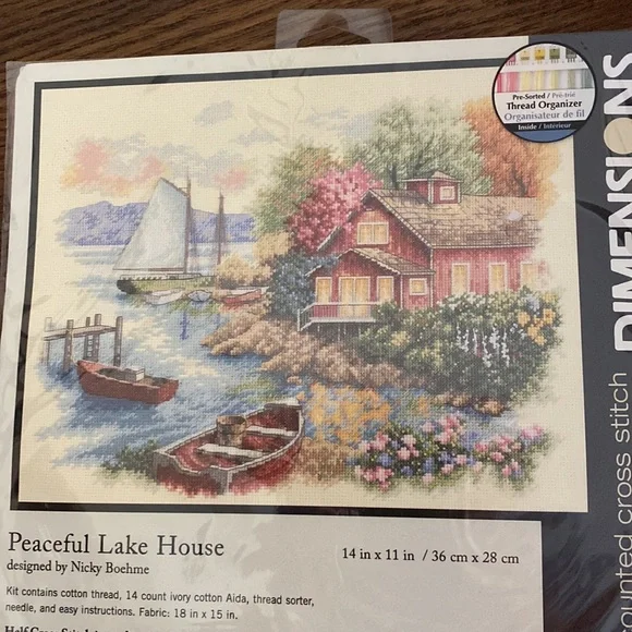 Dimensions Peaceful Lake House Kit by Nicky Boehme - Picture 2 of 4